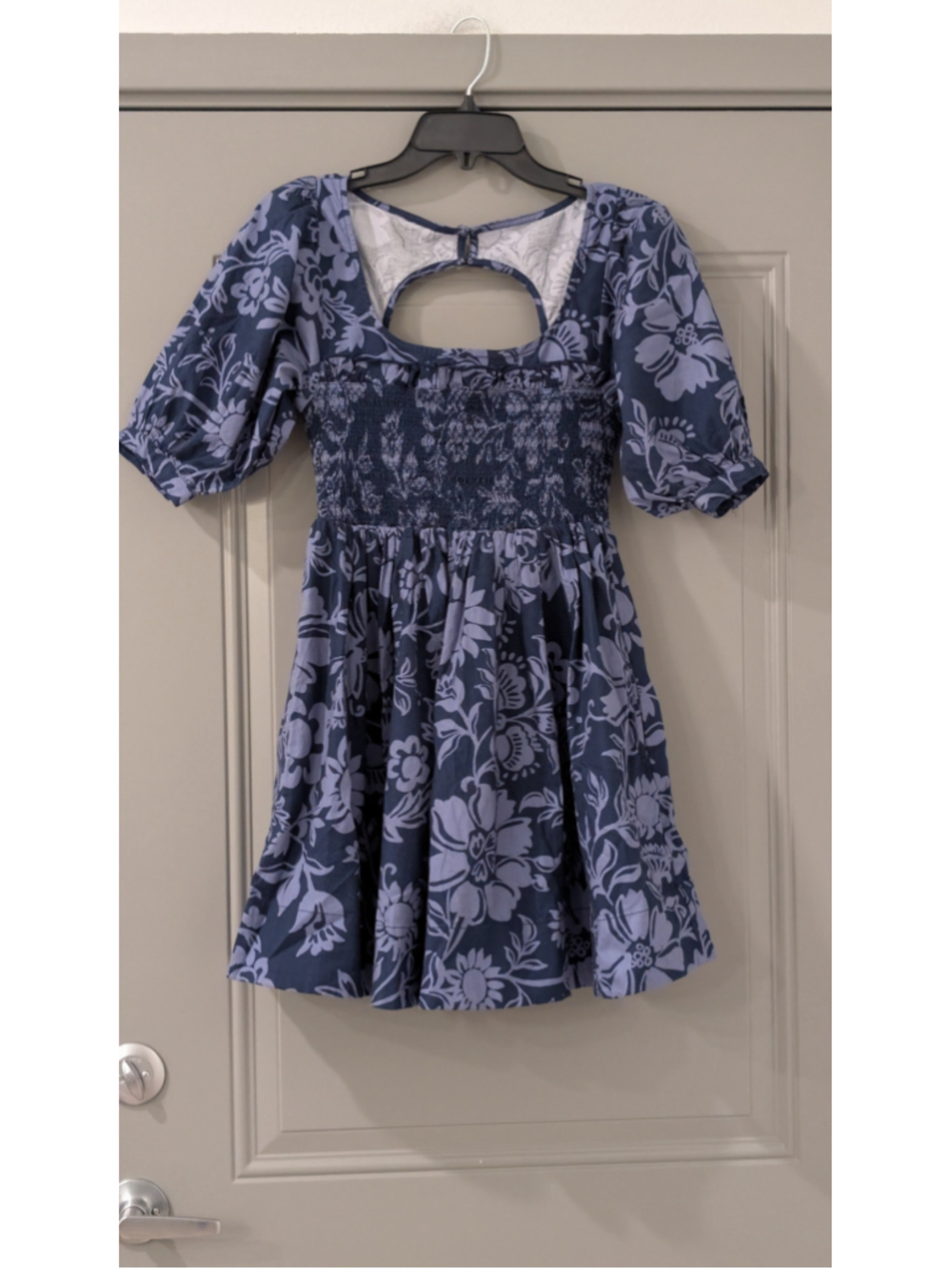 Women's Free People Floral Mini Dress Size S Blue Light Blue - Picture 1 of 12